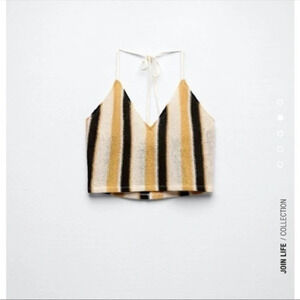 New Zara Stripped knit Crop Top